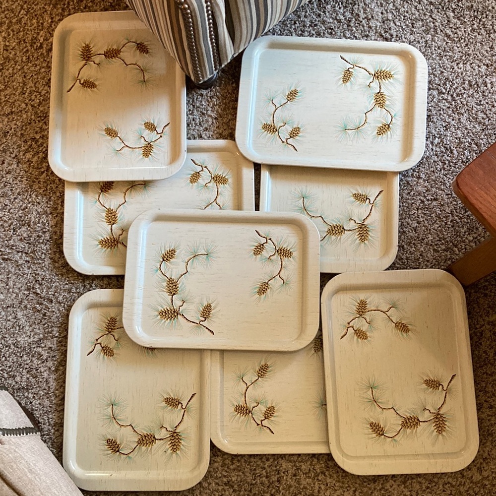Vintage MCM metal TV lap trays